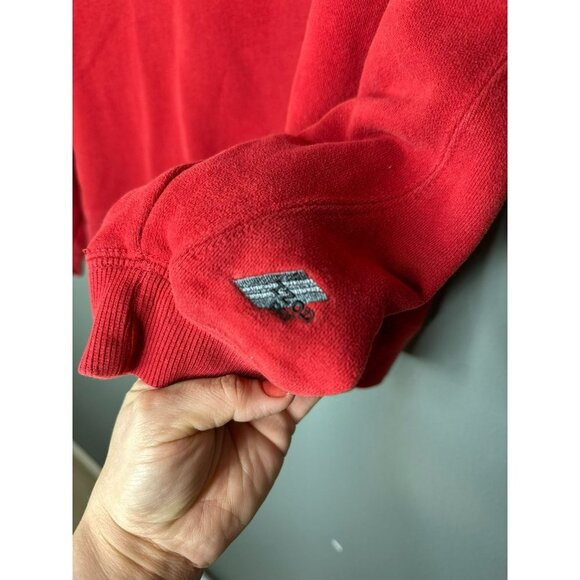 IZOD Men's Medium Red Long Sleeve Cotton Blend Crewneck Fleece Sweater - Picture 4 of 9